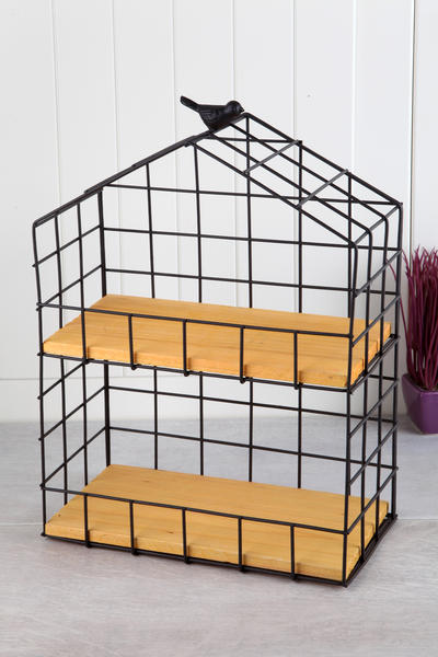 Ahşap Tabanlı Vintage Lüx İki Katlı Stand Raf