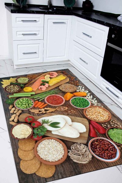 Birkilim Yıkanabilir İpeksi Kaymaz Taban Mutfak Halısı | MLN-IP-SD-261