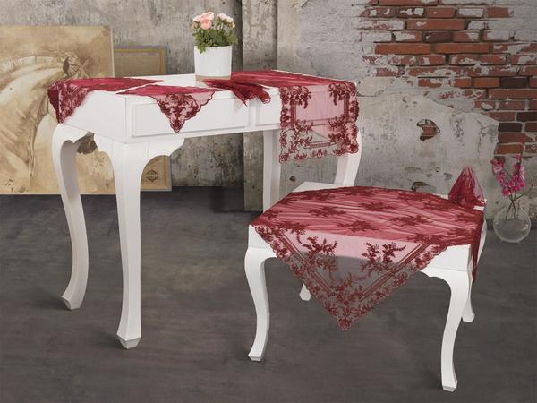 Fransız Mary Salon Takımı 16 Parça Bordo