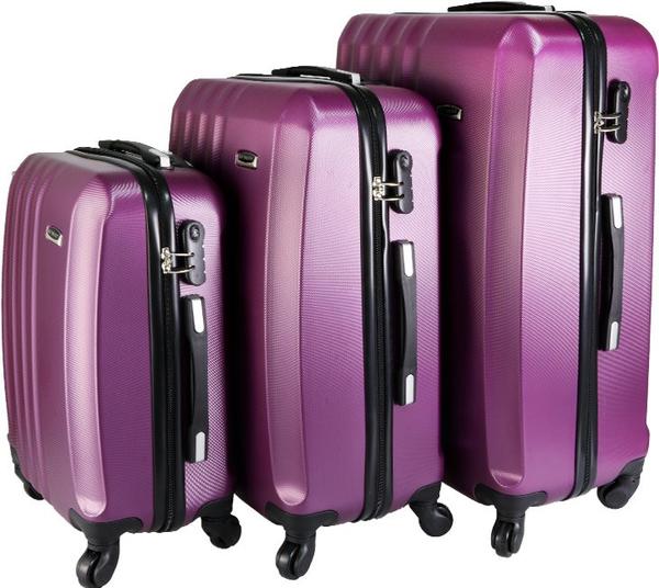 Bay Walker Hard Case 3'lü Lüks Bavul Seti 360° Dönen Tekerlekli | Mor | TSA Kilitli
