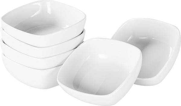 Almina 6 Parça Kase Seti Oval Köşeli | Beyaz | AL-3048