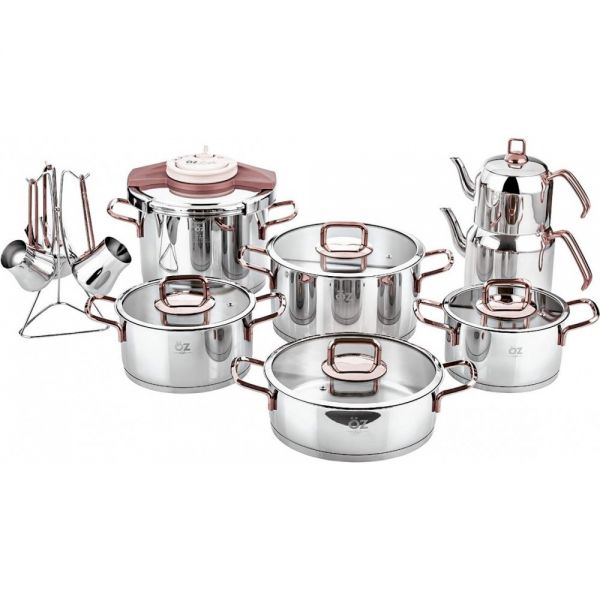 طقم مهر نحاسي سادة 18 قطعة من إنزا