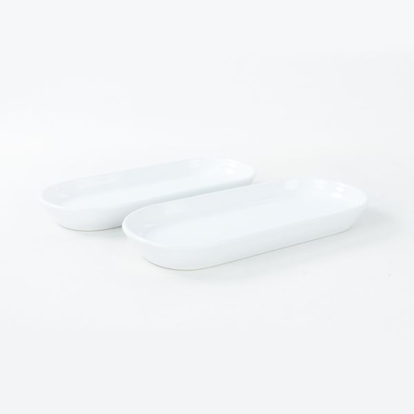 Beyaz Noyan Kayık Tabak 2 Adet 26 Cm | Keramika