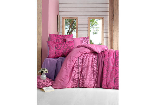 VictoriaHome | Öykü | Bettwäsche-Set | Sultan Design | Baumwolle | Polyester | Bordeaux | VH-Oyku-Bordo-200x220-TR