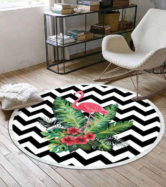 Birkilim Yuvarlak Yıkanabilir Dekoratif Halı İpeksi Kaymaz Taban | MLN-IP-YU-HS-529