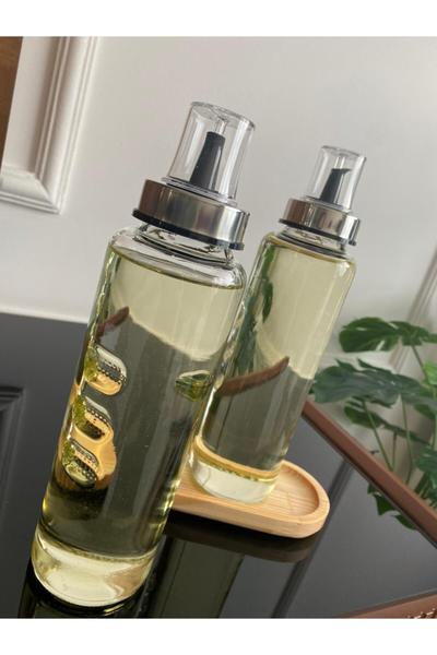 Bayev Parmak İzli Damlatmaz Akıllı Ahşap Standlı 2`Lİ Cam Yağlık - 500 ML