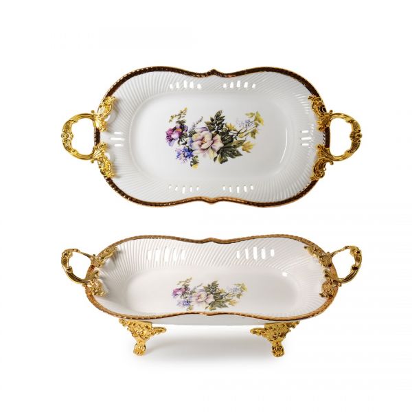 DY9102-10 25،5 سم أرجل معدنية بورسلين فاكهة | حرير -5501