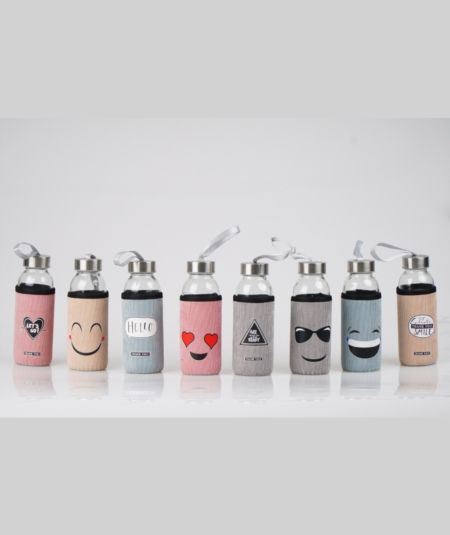 Acar Kitchen | Glass Thermos with Emoji Cover 400 ml