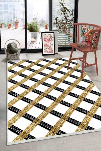 Birkilim Yıkanabilir Dekoratif Halı İpeksi Kaymaz Taban | MLN-IP-HS-308