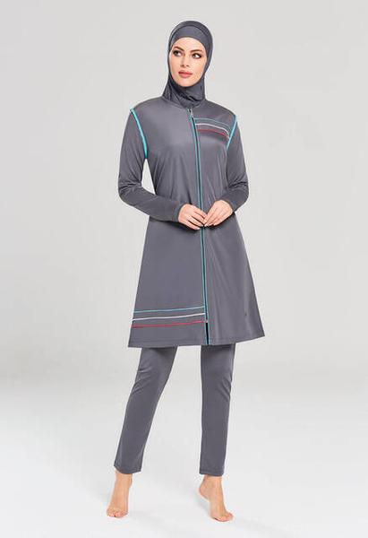 Adasea 1154-19 Antrasit Tam Kapalı Tesettür Mayo
