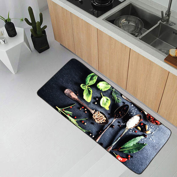 SiEla Kaymaz Taban Mutfak Halısı | Runner Halı | Baharat Desenli