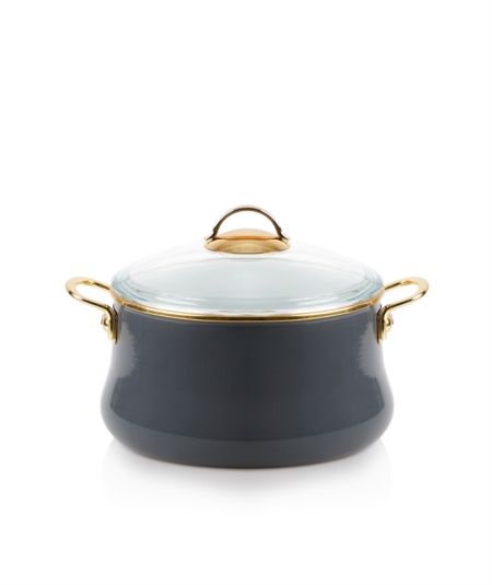 Acar Küche | Qualita Emaille 24 cm New Form Grauer Topf