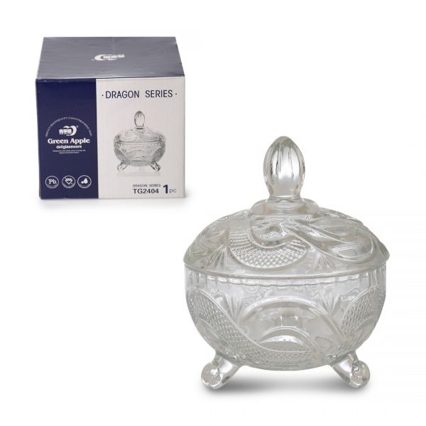 İpek | Dragon Cam Kapaklı Şekerlik 10cm | DSTG2404