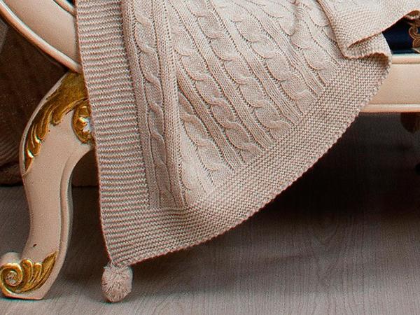 Tricot Knit Gemusterte Tomi TV Decke Cappucino