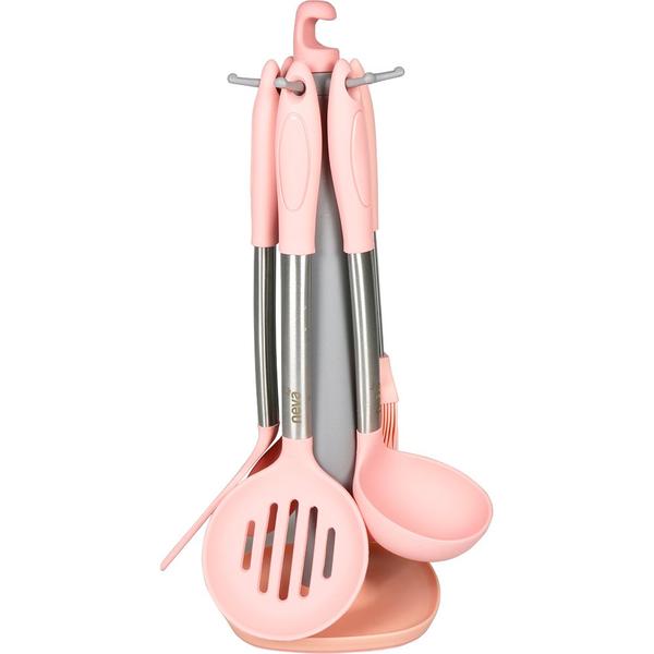 Neva Sweet 7 Parça Mutfak Servis Aletleri Seti Paslanmaz Çelik | Pembe | N2357