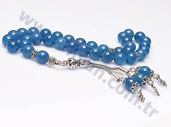 Akik Taşı Tesbih (925 Ayar Gümüşlü)