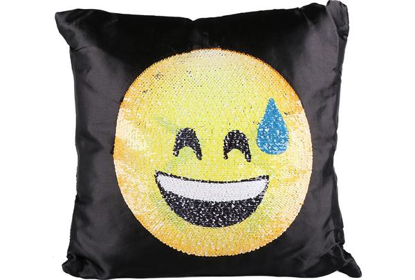Dekonaz Dekoratif Pullu Yastık 40x40cm | Gözlüklü Ağlayan Emoji | MTL-0017