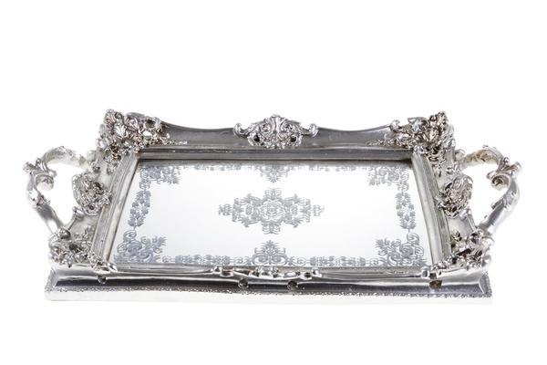 Çınar Tepsi Dikdörtgen Gümüş