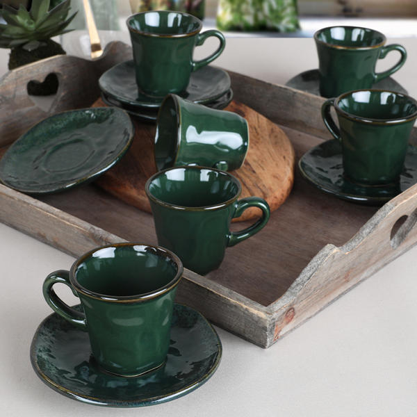 Zümrüt Kaffeeset 12 Stück für 6 Personen - 19024 | Keramika