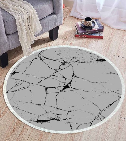 Birkilim Yuvarlak Yıkanabilir Dekoratif Halı İpeksi Kaymaz Taban | MLN-IP-YU-HT-416