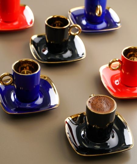 6Lı Porselen Kahve Fincan Takımı