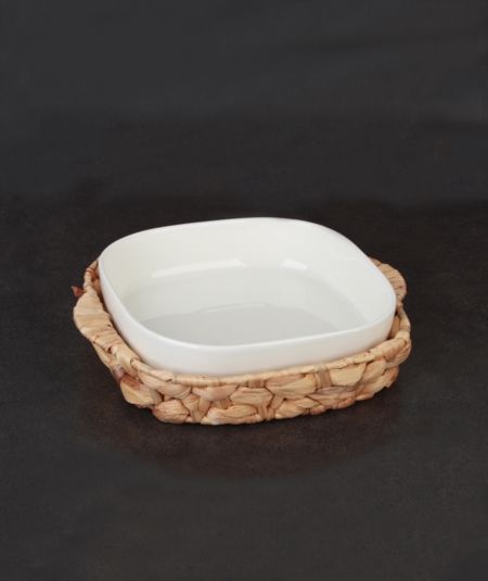 Acar | Porselen Sepetli Fırın Kabı 35cmx28cm