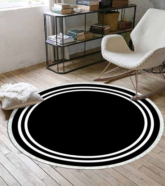 Birkilim Yuvarlak Yıkanabilir Dekoratif Halı İpeksi Kaymaz Taban | MLN-IP-YU-HS-508