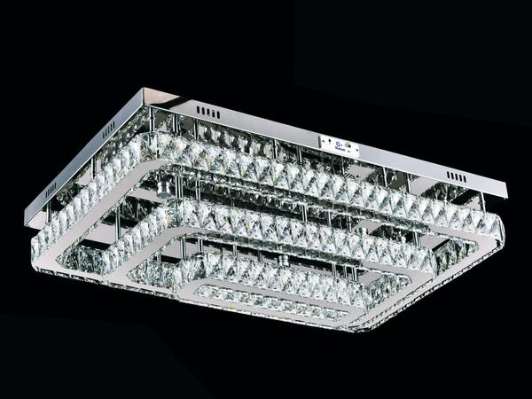 Dekonaz Kristal LED Dikdörtgen Tavan Lambası MP3 Bluetooth 80x50cm | DTX-C23-7