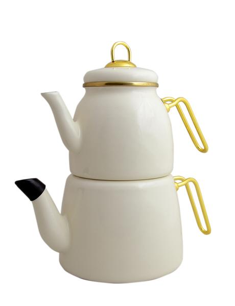 Bayev Elite Class Enamel Teapot-Cream-200717