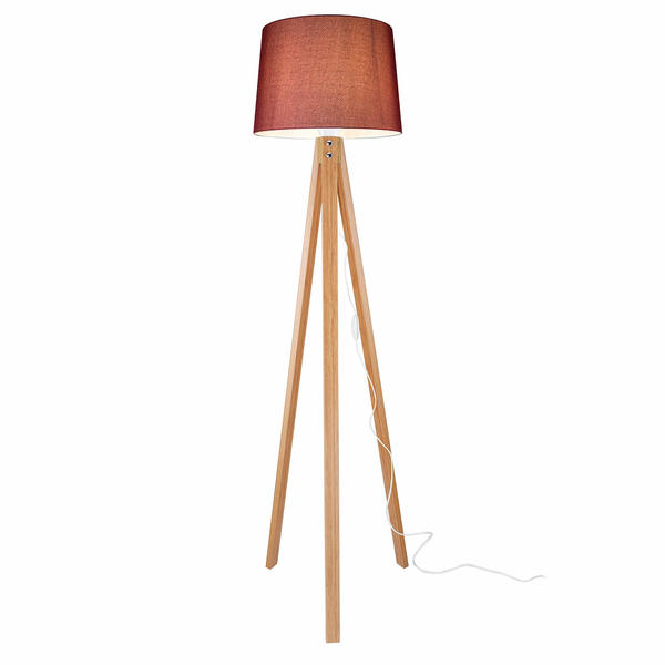 Deko Floor Lamp Bamboo Foot Claret Red Hat