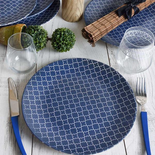 Square Cobalt Service Plate 25 Cm 6 Pieces - 17922 | Keramika