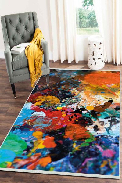 Birkilim Yıkanabilir Dekoratif Halı İpeksi Kaymaz Taban | MLN-IP-SD-228