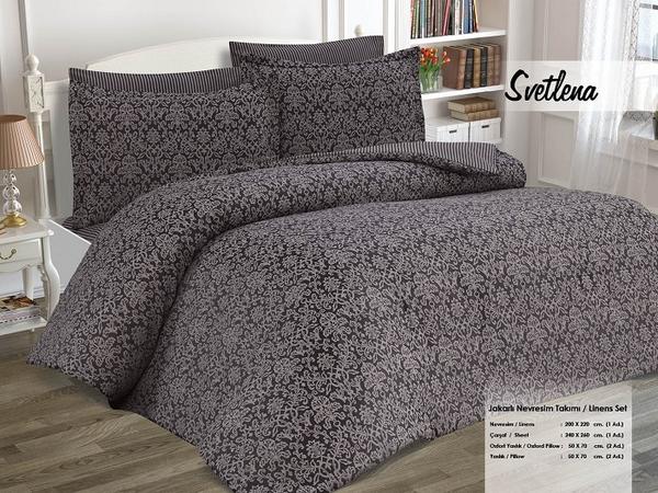 Minteks طقم غطاء لحاف مزدوج بلاتينيوم - Svetlena Black