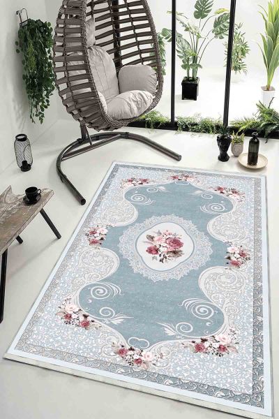 Birkilim Yıkanabilir Dekoratif Halı İpeksi Kaymaz Taban | MLN-IP-HK-053