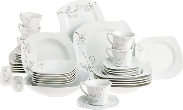 Beyazca 40 Parça Sibel Porselen Yemek Takımı | 6 Kişilik