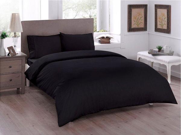 Pure Double Duvet Cover Set Black