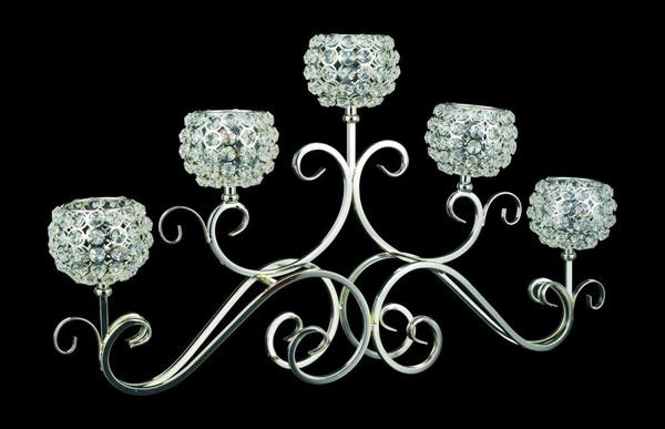 Dematex Kristal Şamdan Gümüş 6 adet