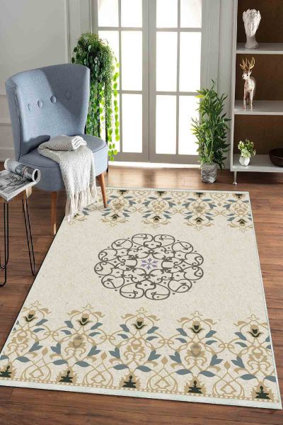 Birkilim Yıkanabilir Dekoratif Halı İpeksi Kaymaz Taban | MLN-IP-HK-0117