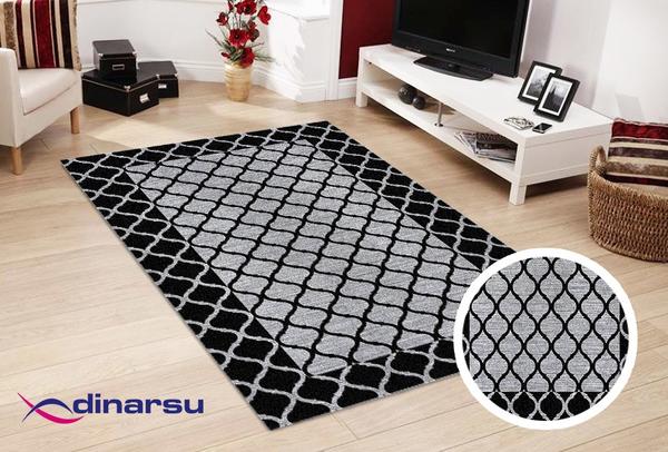 Dinarsu Yıkanabilen Halı | Sunshine | Siyah | 1123-Black