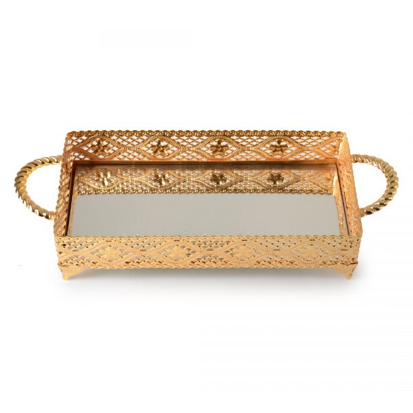 TK0815G 23 PLATEAU MANIPULÉ PERLE À MOTIFS 26 * 37 CM | SILK-HLV086