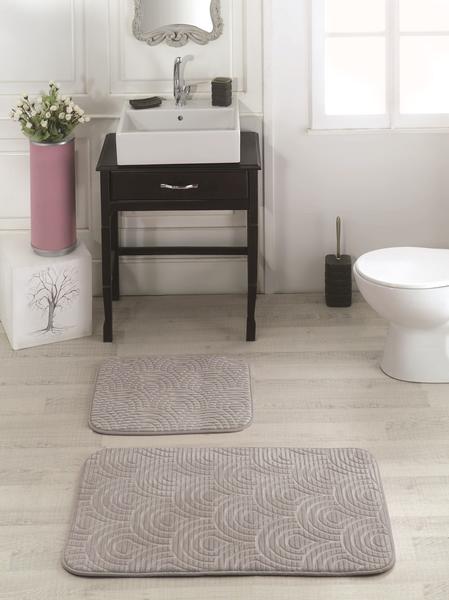 Halime Sultan 2-teiliges Schwamm-Badematten-Set - Grau