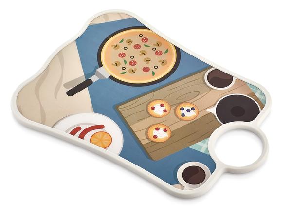 Bayev | Desenli Kare Ahşap Kesim Panosu