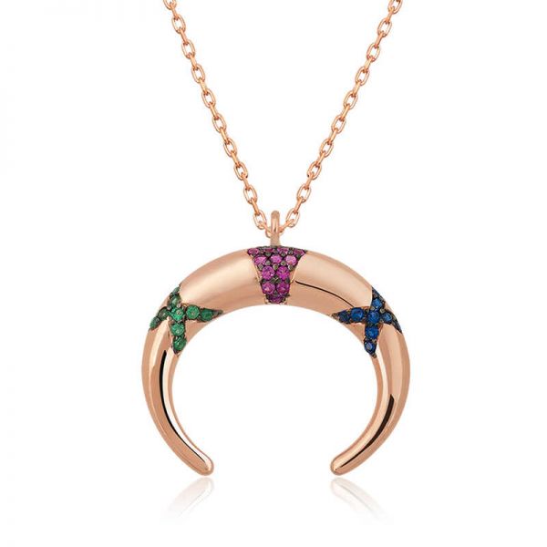 Gümüş Hilal Bayan Kolye