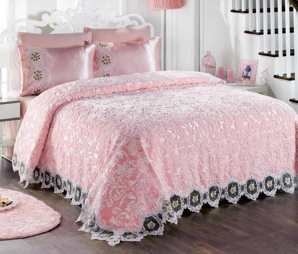 طقم بطانية المهر الفرنسي Nehir Pudra