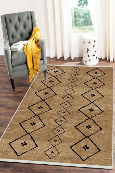 Birkilim Yıkanabilir Dekoratif Halı İpeksi Kaymaz Taban | MLN-IP-SD-275