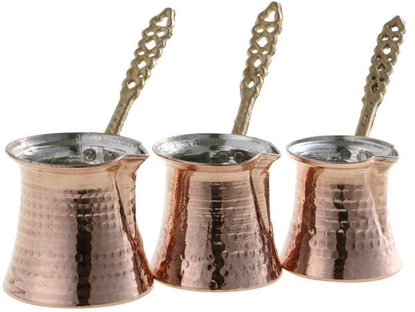 Dekonaz Türk Kahvesi Bakır Cezve Seti | 3 Parça