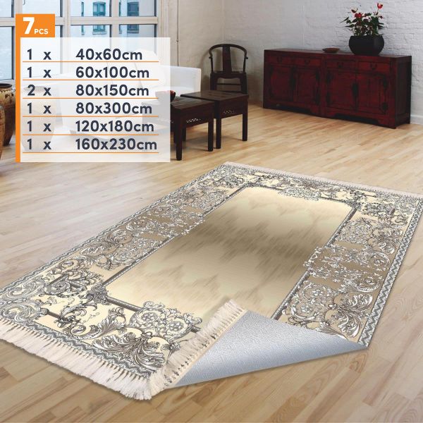 Birkilim 7 Waschbares Teppichset | MLN-HK081-1-KMP