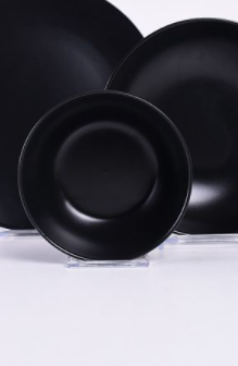 Corba Kasesi Delta Mat Siyah 1 Parça 14 cm | Keramika