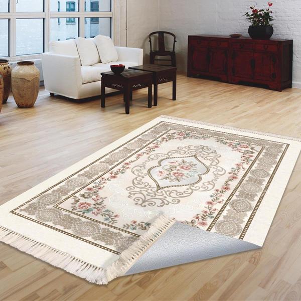 Milano Yıkanabilir Dekoratif Halı Kaymaz Taban | 8mm | Beyaz | MLN-HK006-1