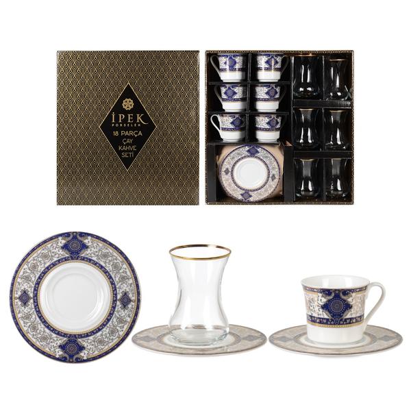 ENSEMBLE DE CAISSE ET CAFE 18 PIÈCES (GL-100 # 9443-7249 # & DMT-303 CAY BARD.) | IPEK-1011